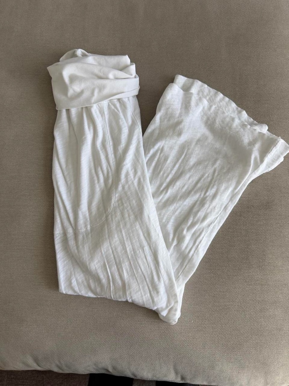 White Fold-Over Bottoms